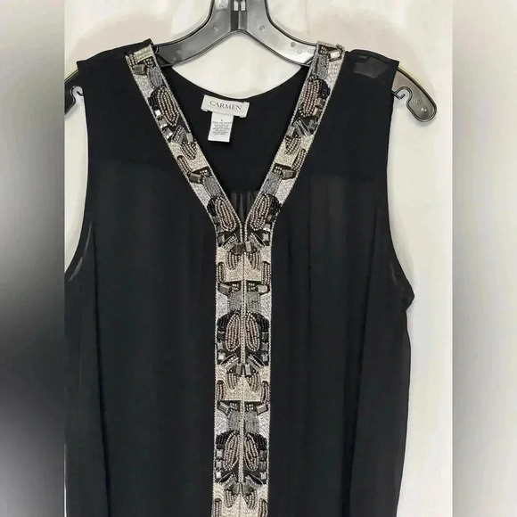 Carmen Marc Valvo sheer embellished top - Picture 5 of 5